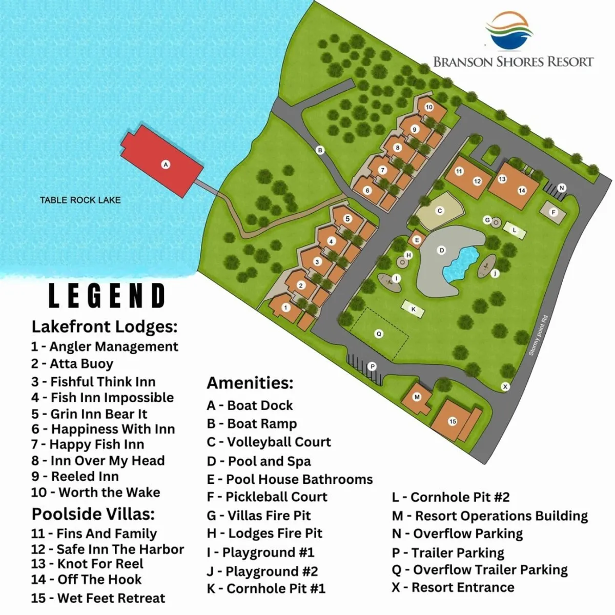 A panoramic exterior shot capturing Table Rock Lake, lakefront lodges, a vibrant pool area, playgrounds, and a boat dock, all set in a welcoming, family-friendly environment. Children can be seen playing and families are enjoying the green spaces and water.